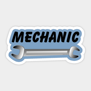 Mechanic Wrench Text Sticker